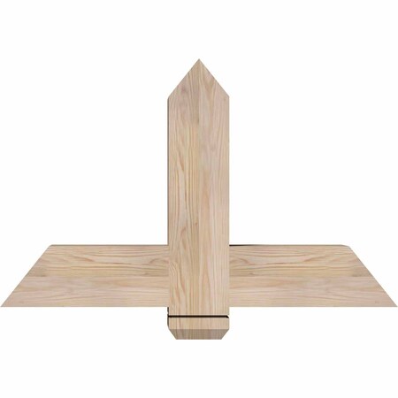 Ekena Millwork Eugene Smooth Timber Gable Bracket, Douglas Fir, 36"W x 23"H x 5 1/2"D x 5 1/2"F, 15/12 Pitch GBW036X23X0606EUG00SDF